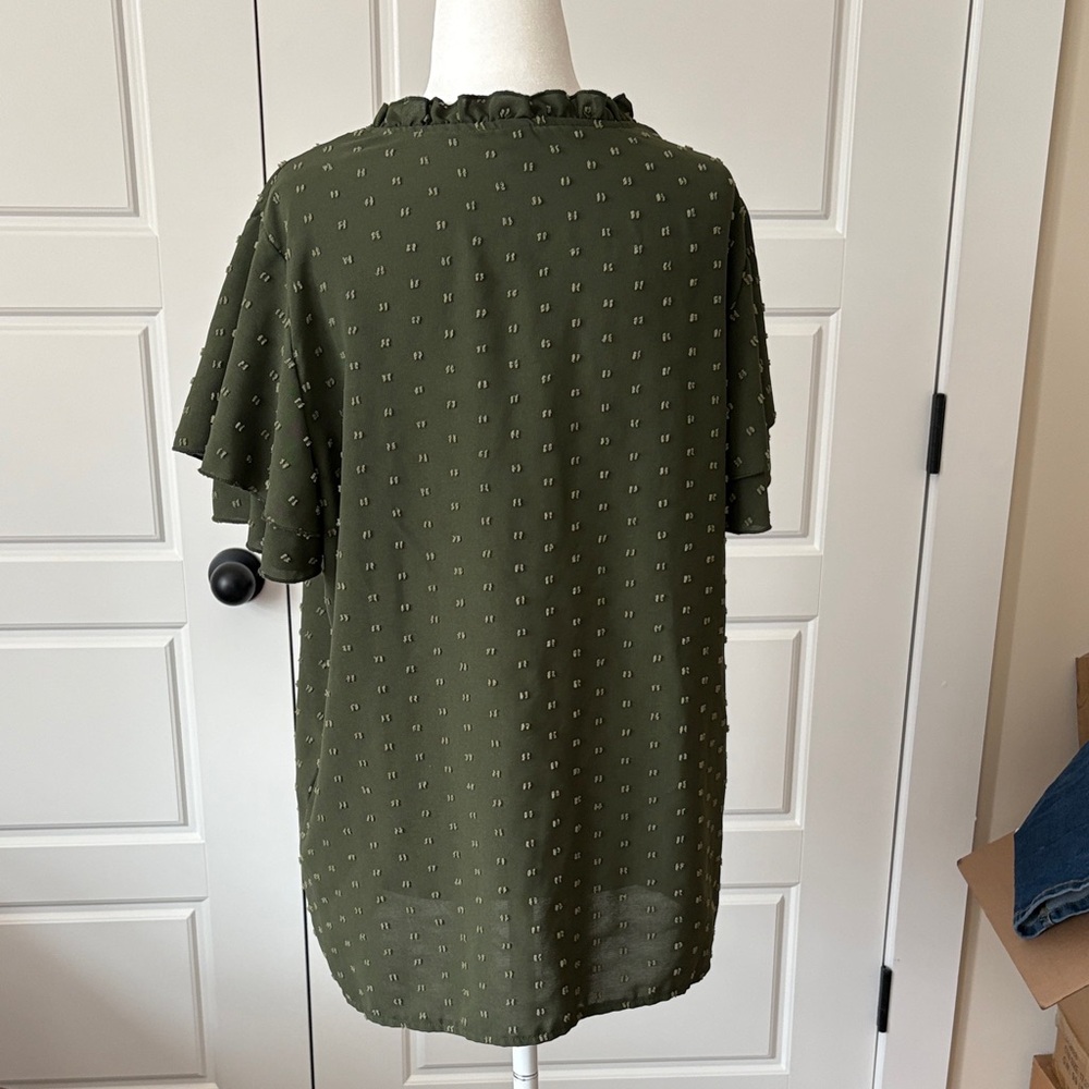 SHEIN Olive Green Ruffled Top - Picture 6 of 6